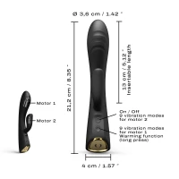 Вібратор-кролик з підігрівом Dorcel FLEXI RABBIT BLACK, гнучкий стовбур — Просмотреть изображение 5