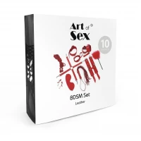 Набір BDSM Art of Sex – Set Leather, 10 предметів, чорний, натуральна шкіра — Просмотреть изображение 4