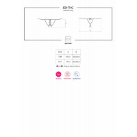 Мереживні танги з двома отворами Obsessive 831-THC-1 crotchless thong S/M, чорні, бантики — Переглянути зображення 7