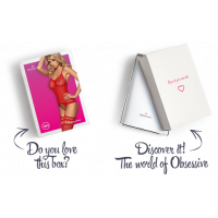 Бодістокінг Obsessive Bodystocking F214 red S/M/L, імітація корсета та панчіх на підв’язках — Переглянути зображення 7