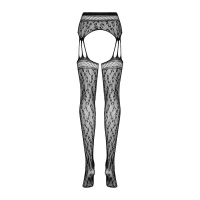 Сітчасті панчохи-стокінги під леопард Obsessive Garter stockings S817 S/M/L, імітація гартерів, з до — Переглянути зображення 6