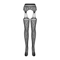 Сітчасті панчохи-стокінги під леопард Obsessive Garter stockings S817 S/M/L, імітація гартерів, з до — Переглянути зображення 5