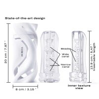 Мастурбатор Dorcel DEEP BLOW WHITE, подвійне використання — Переглянути зображення 5