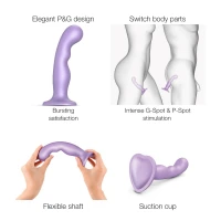 Насадка для страпона Strap-On-Me Dildo Plug P&amp;G Lilas Metallic XXL — Переглянути зображення 3