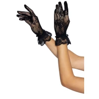 Короткі рукавички Leg Avenue Floral lace wristlength gloves Black — Переглянути зображення 3