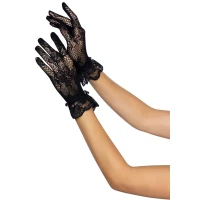Короткі рукавички Leg Avenue Floral lace wristlength gloves Black — Переглянути зображення 2