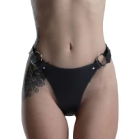 Трусики з натуральної шкіри Feral Feelings - String Bikini Black — Просмотреть изображение 2