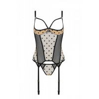 Корсет Passion MARINA CORSET, S/M, beige, с открытыми чашками