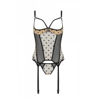Корсет Passion MARINA CORSET, S/M, beige, з відкритими чашками — Просмотреть изображение 3