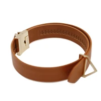 Нашийник з повідцем LOCKINK Tied Collar with Leash Set, коричневий, ланцюг зі шкіряною петлею та карабіном — Просмотреть изображение 7