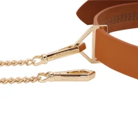 Нашийник з повідцем LOCKINK Tied Collar with Leash Set, коричневий, ланцюг зі шкіряною петлею та карабіном — Просмотреть изображение 3