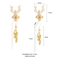 Затискачі для сосків LOCKINK SEVANDA Stag Adjustable Nipple Clamps, золотисті, зі знімними підвісками — Переглянути зображення 2