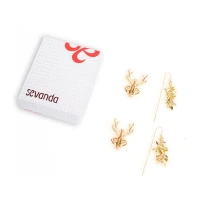 Затискачі для сосків LOCKINK SEVANDA Stag Adjustable Nipple Clamps, золотисті, зі знімними підвісками — Переглянути зображення 6
