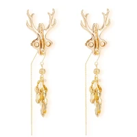 Затискачі для сосків LOCKINK SEVANDA Stag Adjustable Nipple Clamps, золотисті, зі знімними підвісками — Переглянути зображення 1