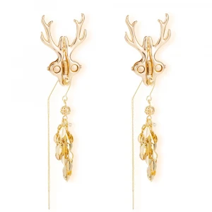 Затискачі для сосків LOCKINK SEVANDA Stag Adjustable Nipple Clamps, золотисті, зі знімними підвісками