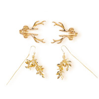 Затискачі для сосків LOCKINK SEVANDA Stag Adjustable Nipple Clamps, золотисті, зі знімними підвісками