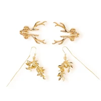 Затискачі для сосків LOCKINK SEVANDA Stag Adjustable Nipple Clamps, золотисті, зі знімними підвісками — Переглянути зображення 4