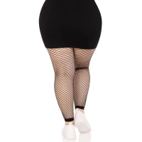Колготки без стопи Leg Avenue Industrial Net footless tights, 1X/2X, чорні, в сітку — Просмотреть изображение 5