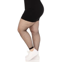 Колготки без стопи Leg Avenue Industrial Net footless tights, 1X/2X, чорні, в сітку — Просмотреть изображение 4