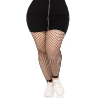 Колготки без стопи Leg Avenue Industrial Net footless tights, 1X/2X, чорні, в сітку — Просмотреть изображение 3