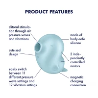 Вакуумний кліторальний стимулятор з вібрацією Satisfyer Sassy Seal, 2 незалежні мотори — Переглянути зображення 4