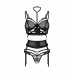 Комплект Obsessive Premisis Black 3-pcs crotchless set S/M