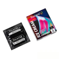 Презервативи Holographic Recare Ice Cream Big Dotted Condoms 3 шт, з пухирцями, аромат: морозиво — Просмотреть изображение 2