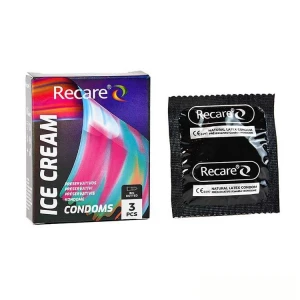 Презервативи Holographic Recare Ice Cream Big Dotted Condoms 3 шт, з пухирцями, аромат: морозиво