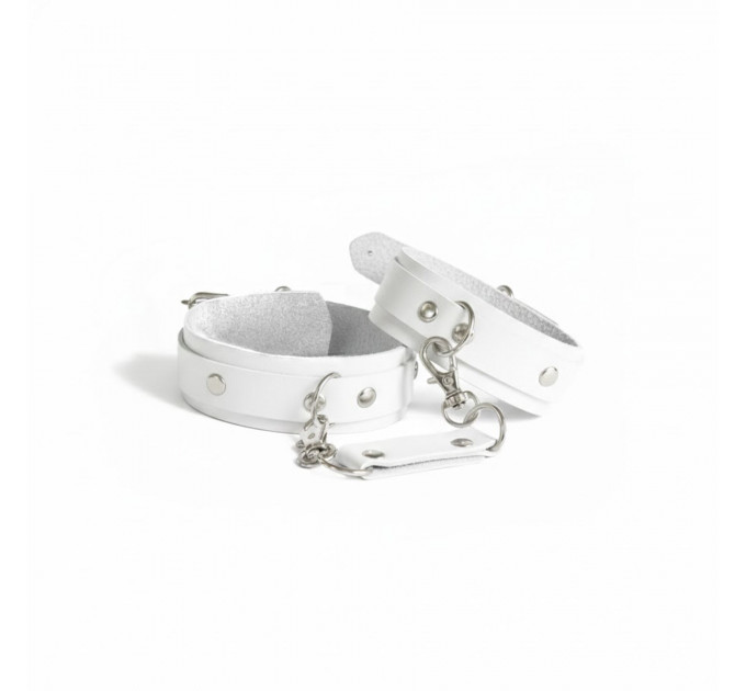 Наручники із натуральної шкіри Art of Sex - Eva, колір білий