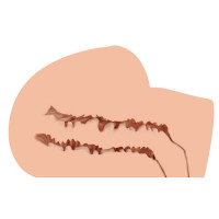 Мастурбатор-півторс Naked Factory SCARLET, вагіна + анус, вузький вхід, дуже реалістичний, наскрізний