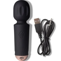 Вібромасажер Rocks Off Mini Wand Black Tulip, 16 режимів — Переглянути зображення 3