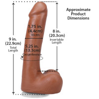 Фалоімітатор Doc Johnson The Realistic Cock ULTRASKYN - 9 Inch with Balls Caramel — Переглянути зображення 5