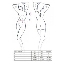 Корсет с декольте Passion ERZA CORSET L/XL, black, пажи, трусики, полупрозрачный