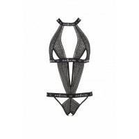 Полупрозрачное боди с вырезами Passion Exclusive Mirajane Body black L/XL, black