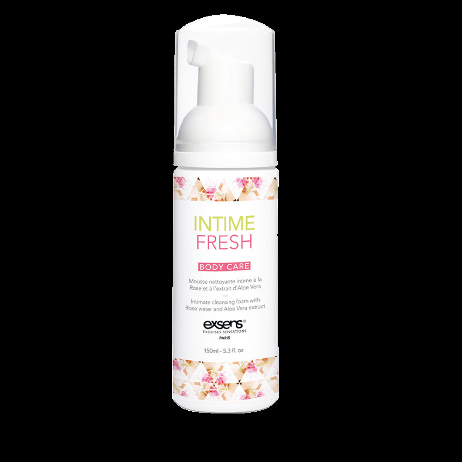 Пена для интимной гигиены EXSENS Intime Fresh 150 мл, экстракт розы и алоэ вера, натуральная