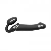 Безремінний страпон з вібрацією Strap-On-Me Vibrating Black M, діаметр 3,8см, пульт ДК, регульований — Просмотреть изображение 2
