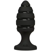 Анальний плаг зі спіральним каналом Doc Johnson Platinum Premium Silicone — The Blast — Black — Переглянути зображення 1