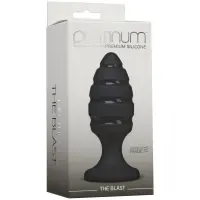 Анальний плаг зі спіральним каналом Doc Johnson Platinum Premium Silicone — The Blast — Black — Переглянути зображення 2