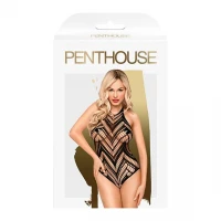 Боді з геометричним орнаментом Penthouse - Go Hotter Black XL — Переглянути зображення 3
