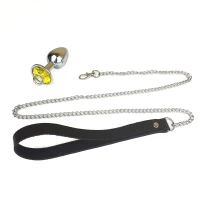 Металева анальна пробка Art of Sex Metal Anal Plug with Leash size S з повідцем — Переглянути зображення 4