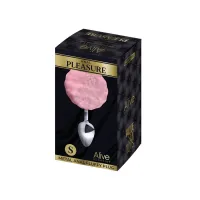 Металева анальна пробка Кролячий хвостик Alive Fluffy Plug S Pink, діаметр 2,8 см — Переглянути зображення 2