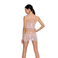 Бодістокінг мінісукня з метеликами Passion BS090 One Size white — Просмотреть изображение 2