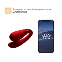 Смартвібратор для пар Zalo Fanfan set Bright Red, пульт ДК — Переглянути зображення 2