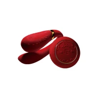 Смартвібратор для пар Zalo Fanfan set Bright Red, пульт ДК — Переглянути зображення 1