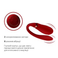 Смартвібратор для пар Zalo Fanfan set Bright Red, пульт ДК — Переглянути зображення 5