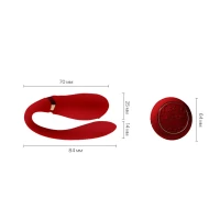 Смартвібратор для пар Zalo Fanfan set Bright Red, пульт ДК — Переглянути зображення 3