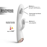 Вібратор-кролик з підігрівом Dorcel FLEXI RABBIT WHITE, гнучкий стовбур — Переглянути зображення 2