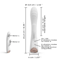 Вібратор-кролик з підігрівом Dorcel FLEXI RABBIT WHITE, гнучкий стовбур — Переглянути зображення 5