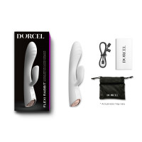 Вибратор-кролик с подогревом Dorcel FLEXI RABBIT WHITE, гибкий ствол — Просмотреть изображение 7
