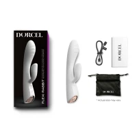 Вібратор-кролик з підігрівом Dorcel FLEXI RABBIT WHITE, гнучкий стовбур — Переглянути зображення 7